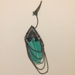 Turquoise Feather Hair Clip